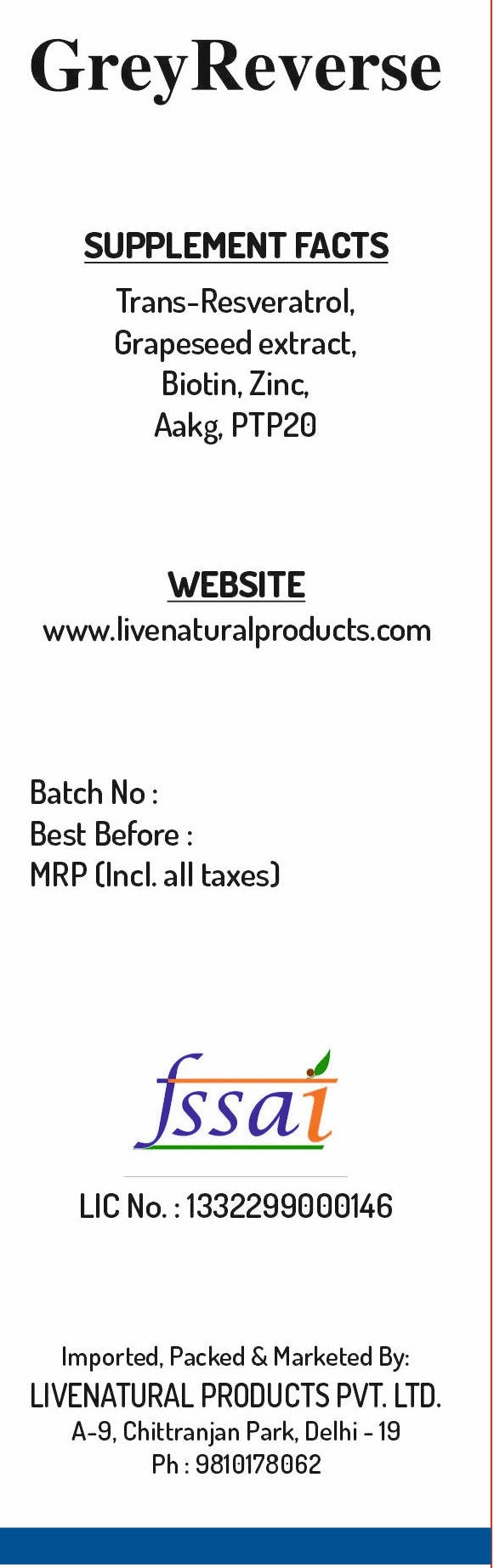 GreyReverse (Grey Hair Reversal Kit)